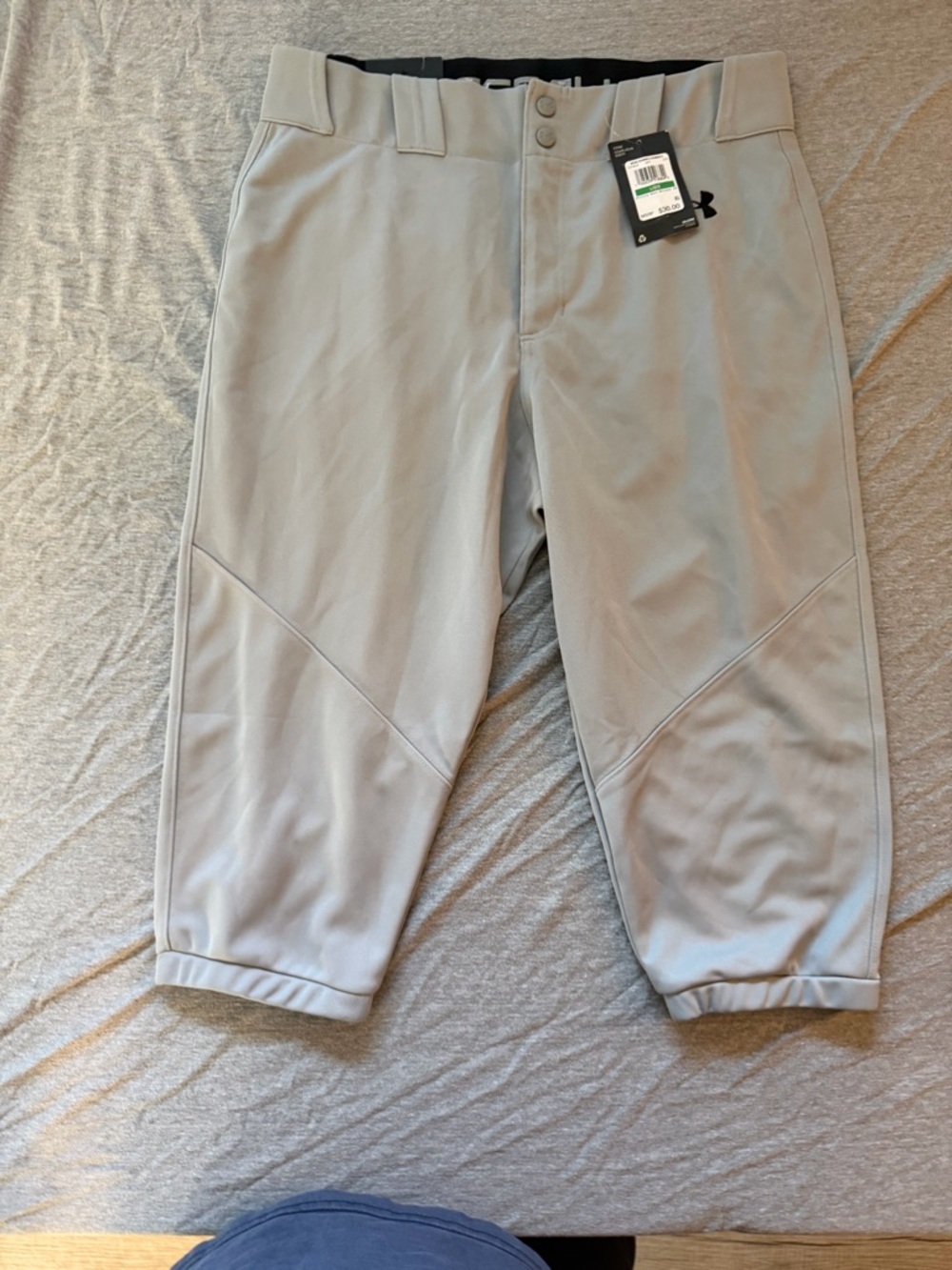 Under Armour Men’s Taper Fit Light Gray Baseball Pants Sz Large